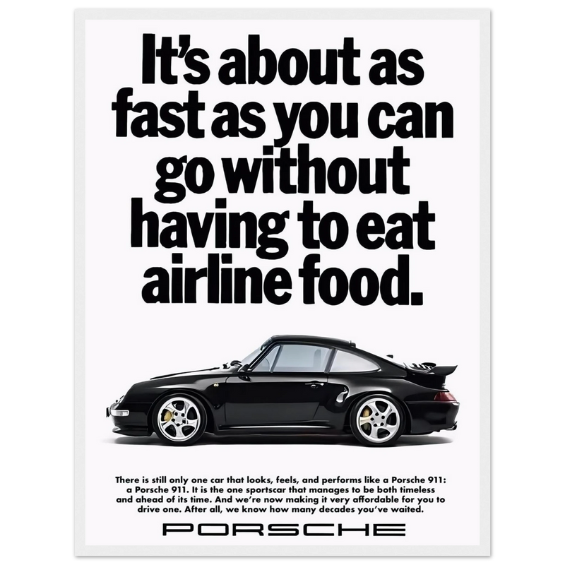 Porsche 911 Vintage Poster - Airline Food