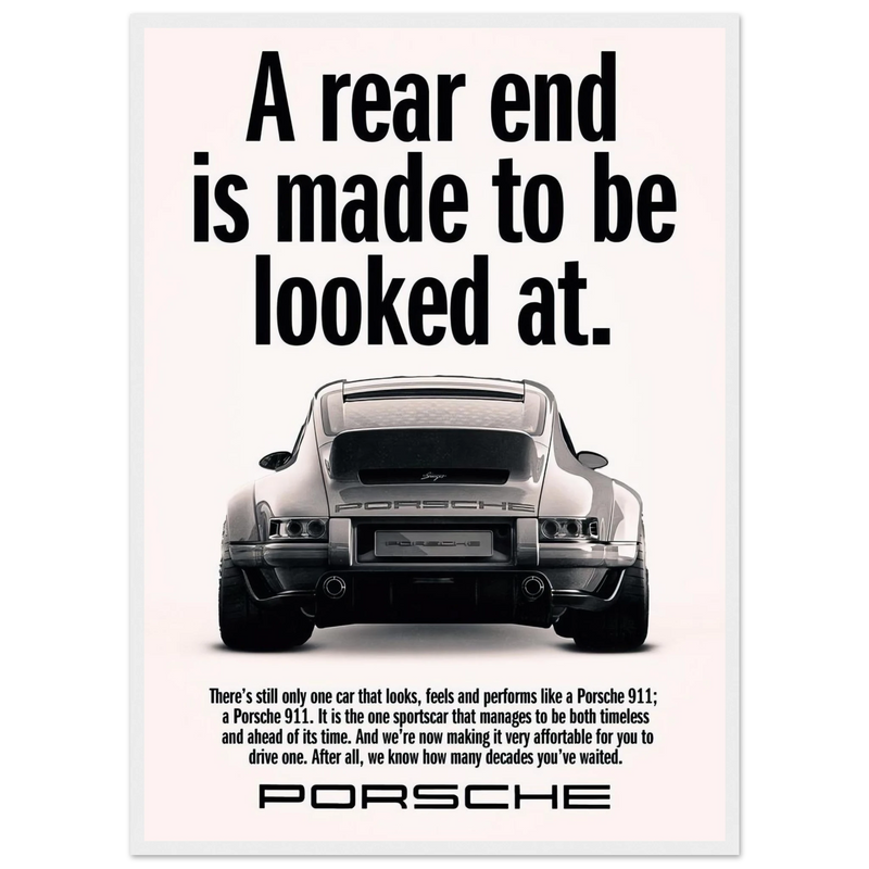 Porsche 911 Vintage Poster - Rear End
