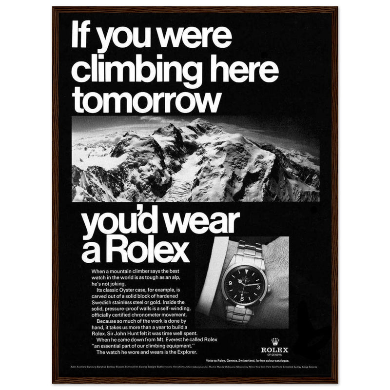 Rolex Explorer Everest Vintage Poster Ad