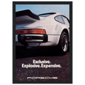 Porsche - Exclusive, Explosive, Expensive Vintage Poster