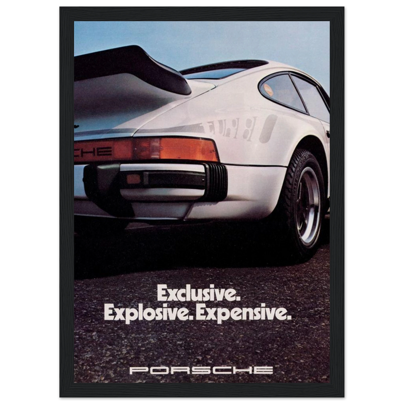 Porsche - Exclusive, Explosive, Expensive Vintage Poster