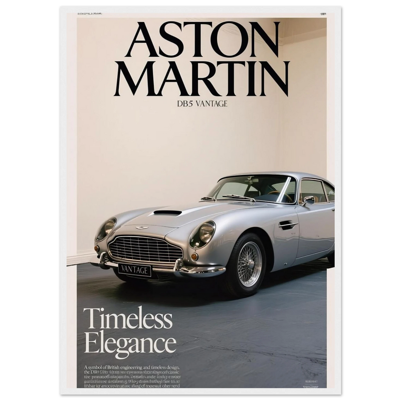 Aston Martin Vintage Poster Ad - DB5 Vantage