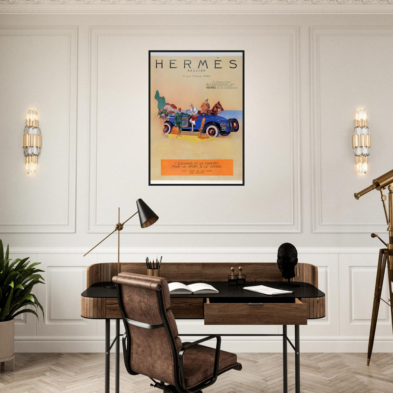 Hermes Paris Car Vintage Poster Ad