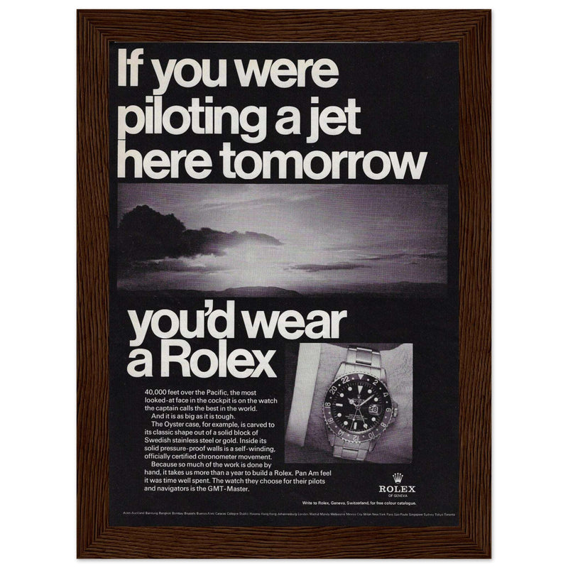 Rolex Jet Pilot Vintage Poster Ad
