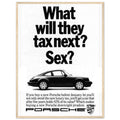 Porsche Tax Vintage Poster Ad