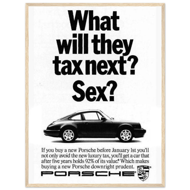 Porsche Tax Vintage Poster Ad