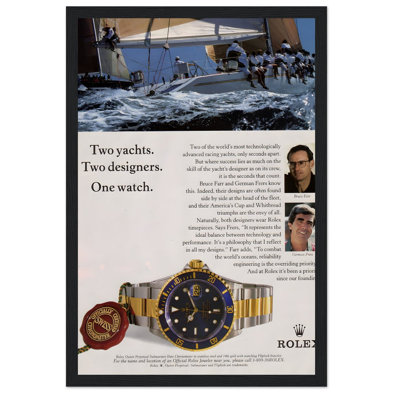 Rolex Yacht Submariner Vintage Poster Ad