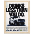 Land Rover Defender Drinks Less Than You Do Vintage Poster Ad