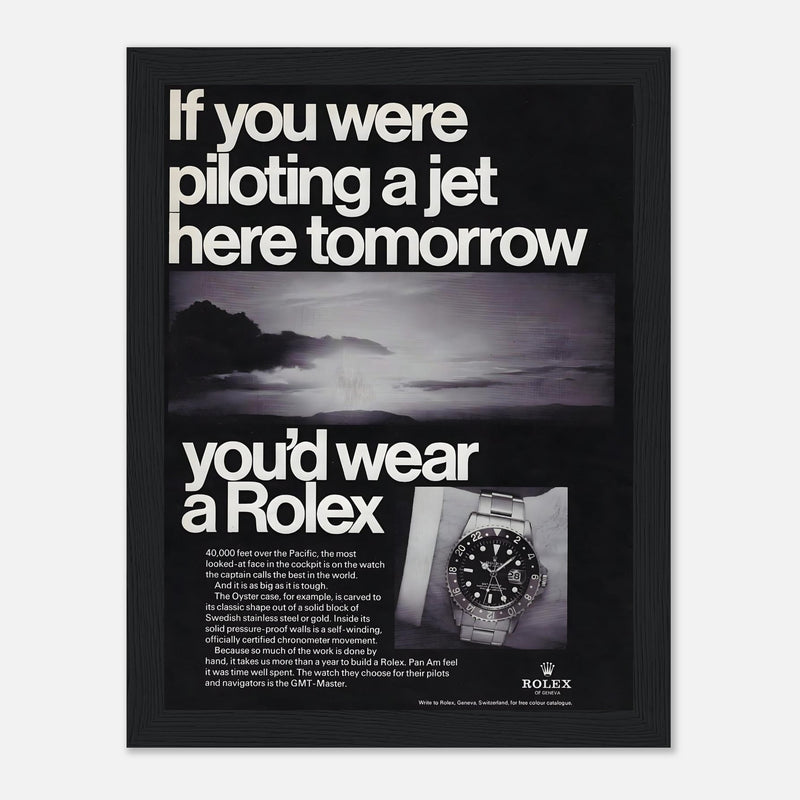 Rolex Jet Pilot Vintage Poster Ad