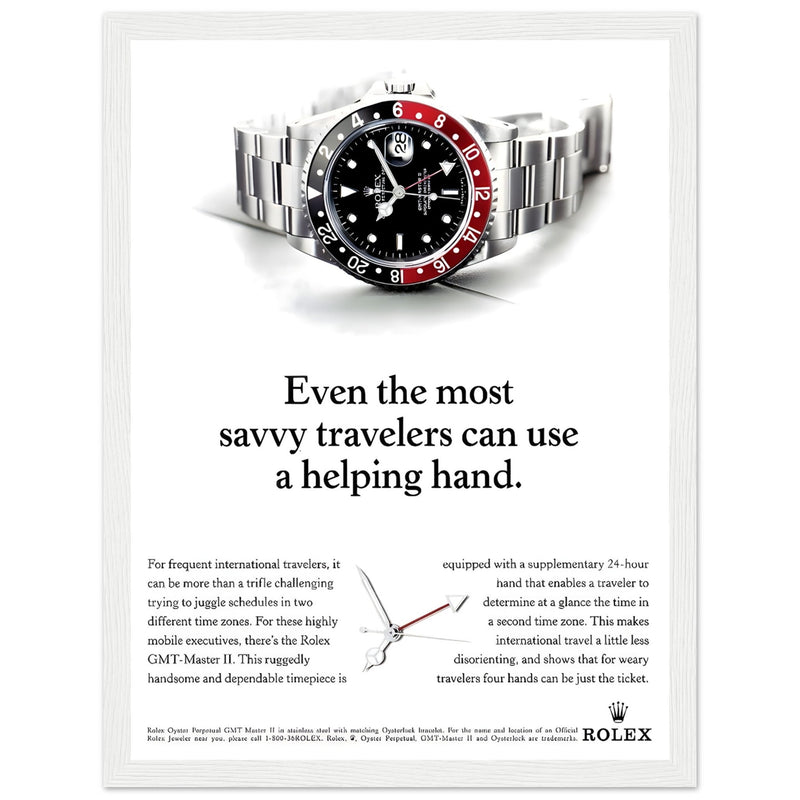 Rolex GMT Master Travel Vintage Poster Ad