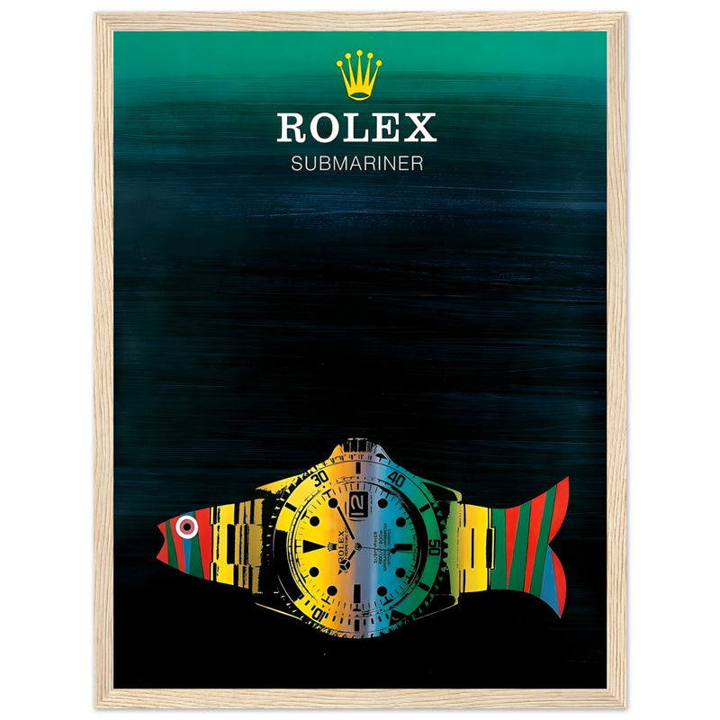 Rolex Submariner Fish Vintage Poster Ad - Premium Matte Paper