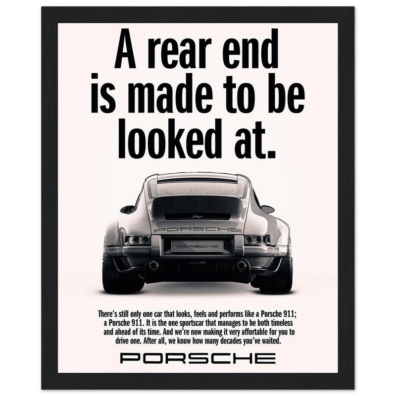 Porsche 911 Vintage Poster - Rear End