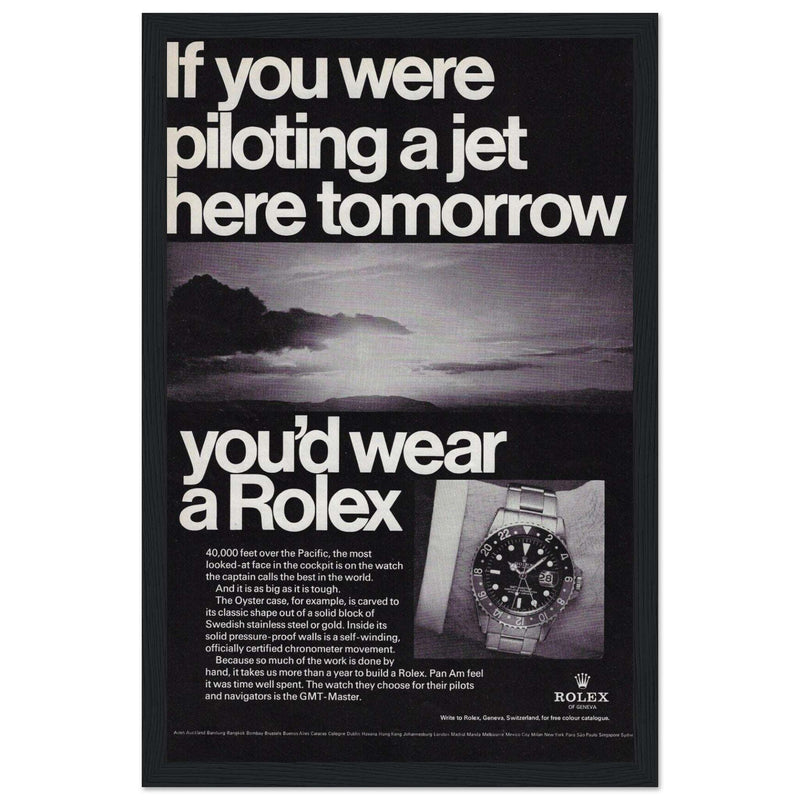 Rolex Jet Pilot Vintage Poster Ad