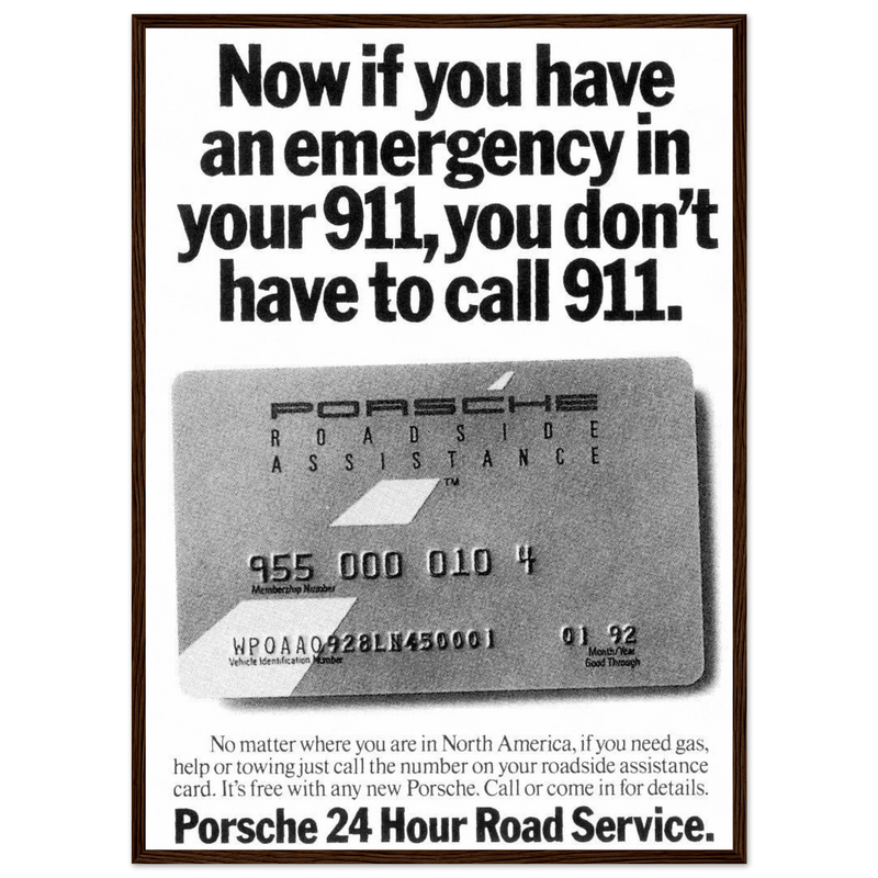 Porche 24 Road Assistance Vintage Poster Ad
