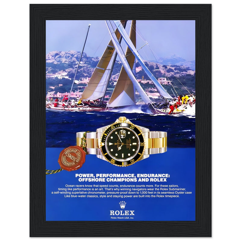 Rolex Submariner Offshore Champions Vintage Poster Ad