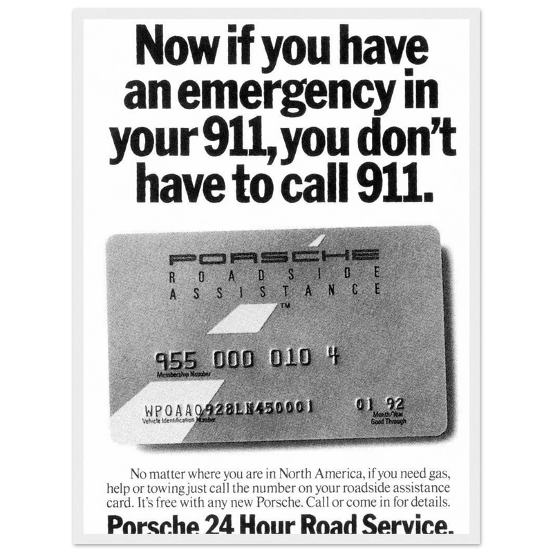 Porche 24 Road Assistance Vintage Poster Ad