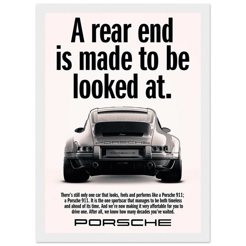 Porsche 911 Vintage Poster - Rear End