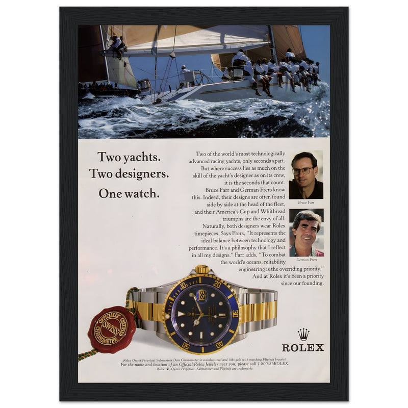 Rolex Yacht Submariner Vintage Poster Ad
