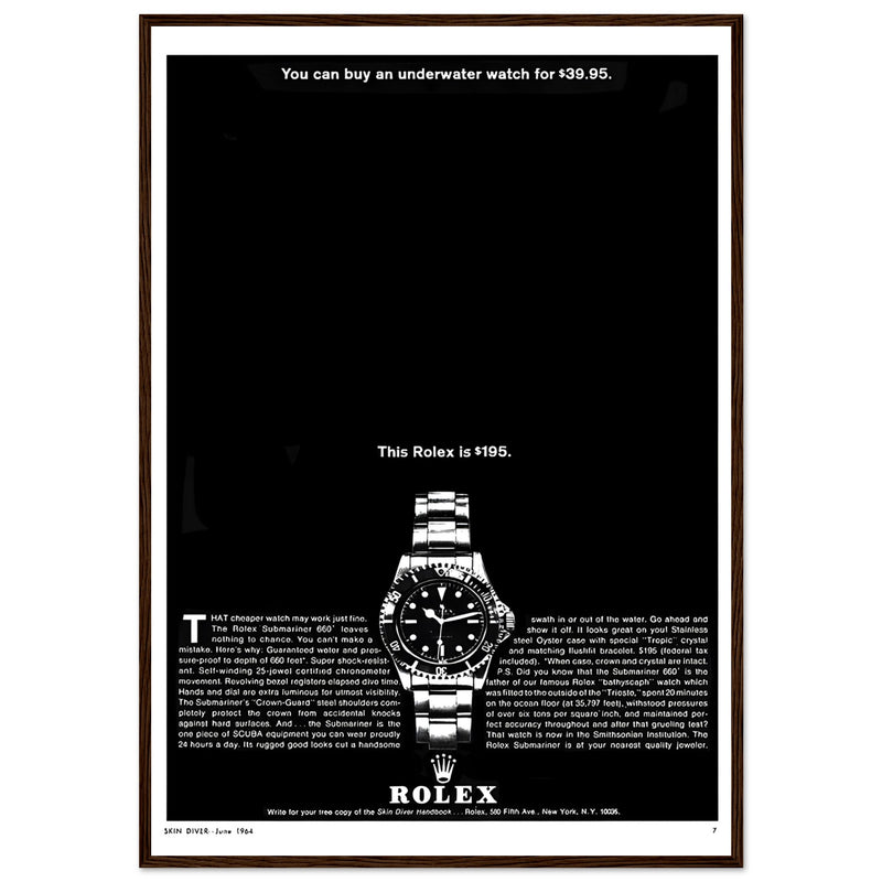 Rolex Submariner Vintage Poster Ad
