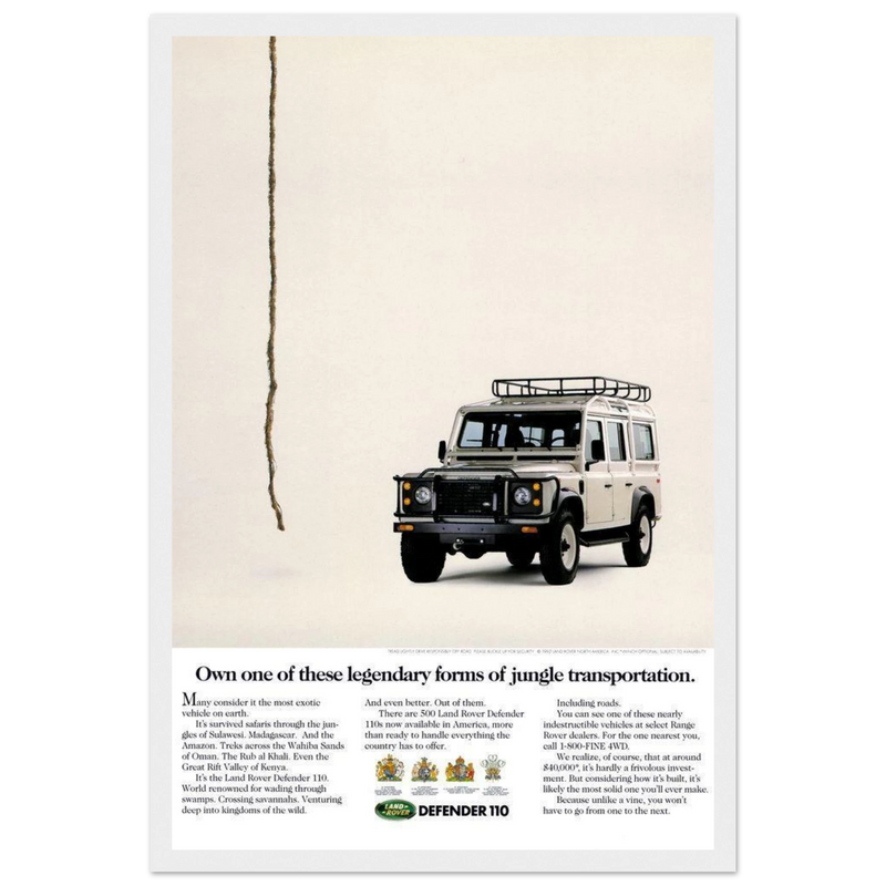 Land Rover Defender Vintage Poster