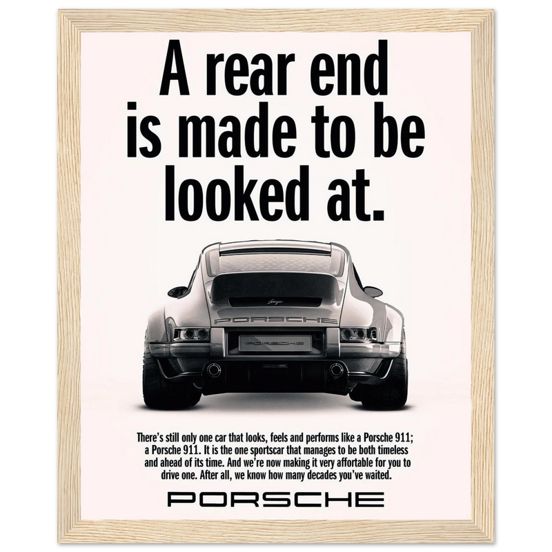 Porsche 911 Vintage Poster - Rear End