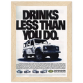 Land Rover Defender Drinks Less Than You Do Vintage Poster Ad