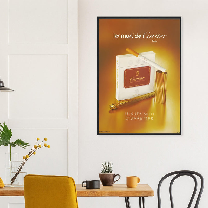 Cartier Luxury Mild Cigarettes Vintage Poster Ad