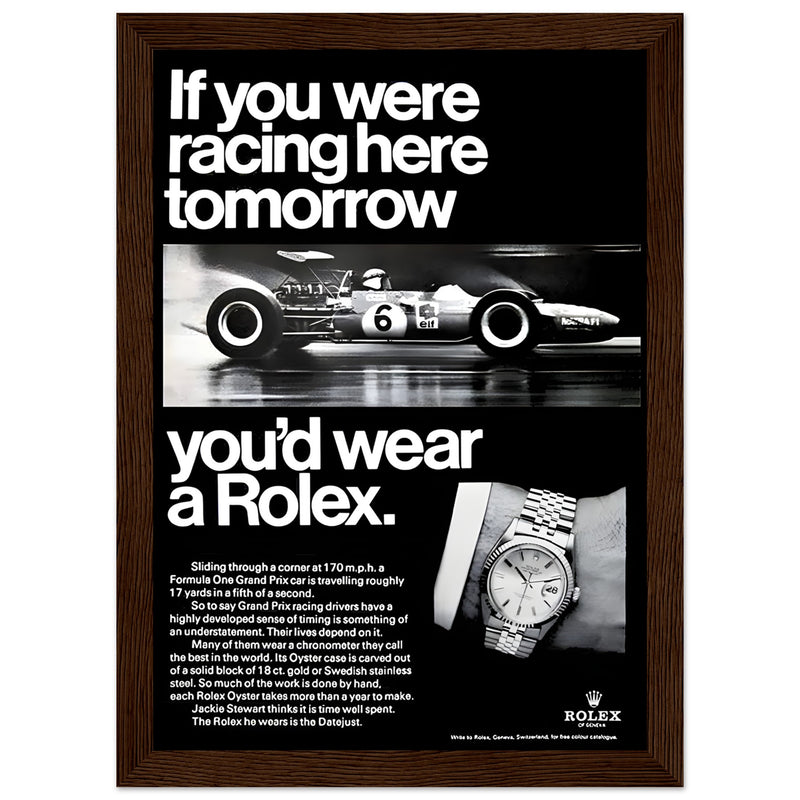 Rolex Racing Vintage Poster Ad