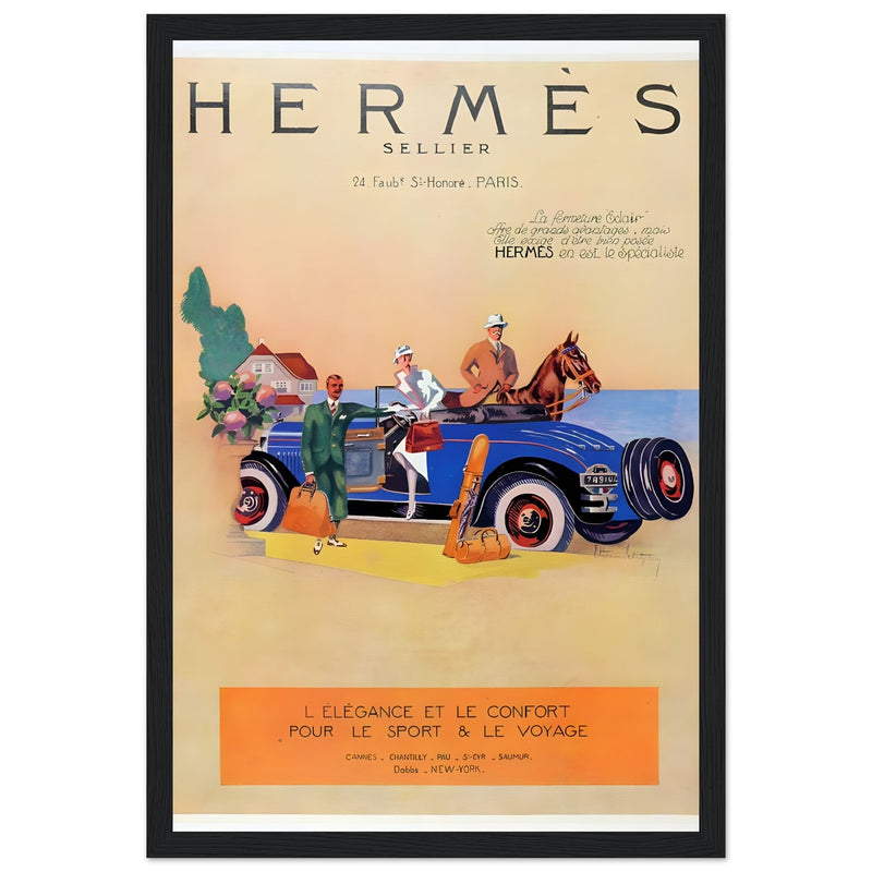 Hermes Paris Car Vintage Poster Ad