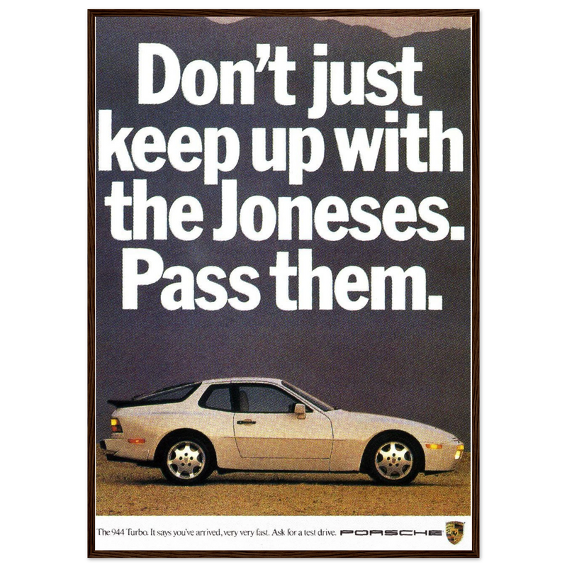 Porsche Turbo 944 Vintage Ad Poster