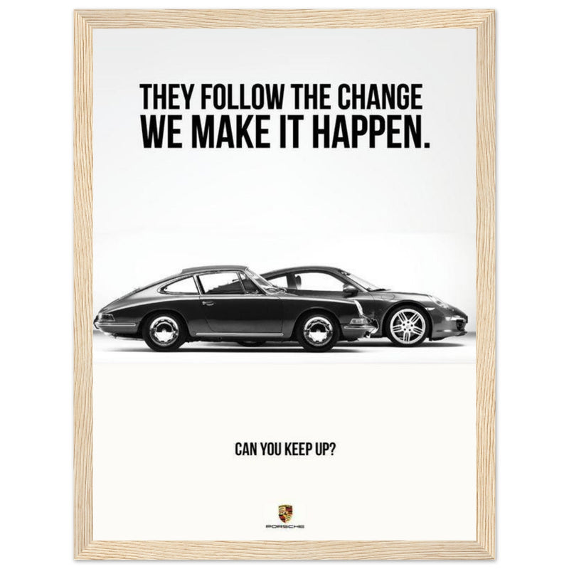 Porsche Can You Keep Up Vintage Poster Ad