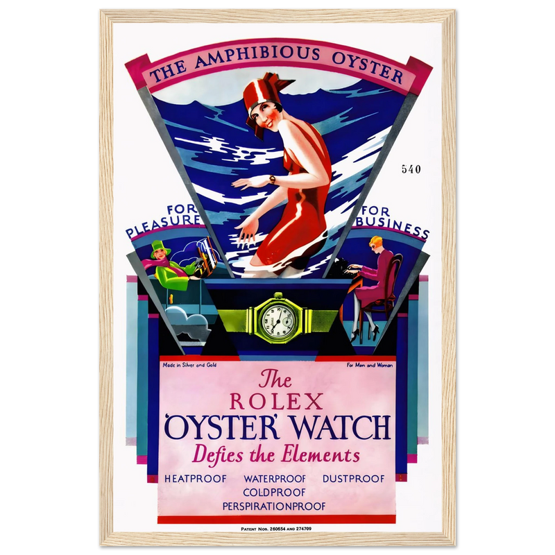 Rolex Amphibious Oyster Vintage Poster