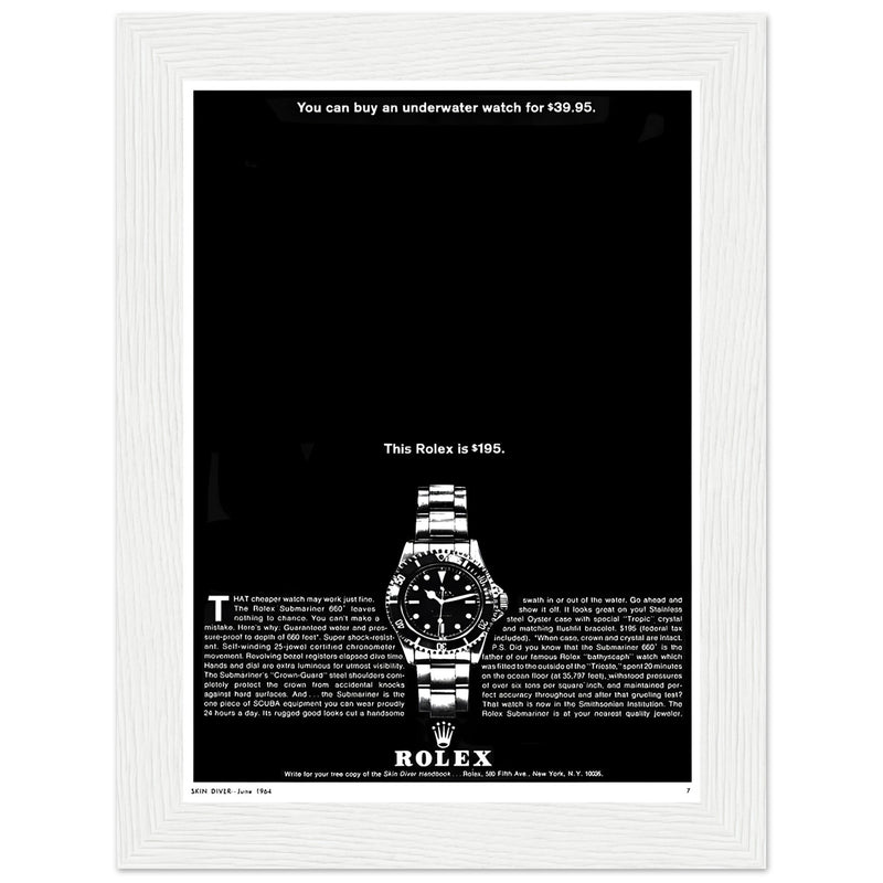 Rolex Submariner Vintage Poster Ad