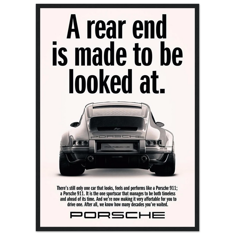 Porsche 911 Vintage Poster - Rear End