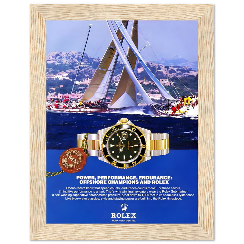 Rolex Submariner Offshore Champions Vintage Poster Ad