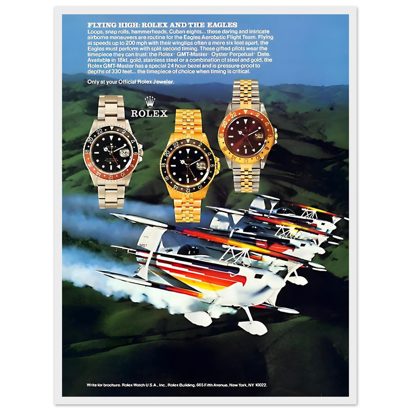 Rolex GMT Master Vintage Poster Ad