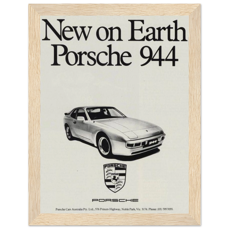 Porsche 944 New on Earth Vintage Poster Ad
