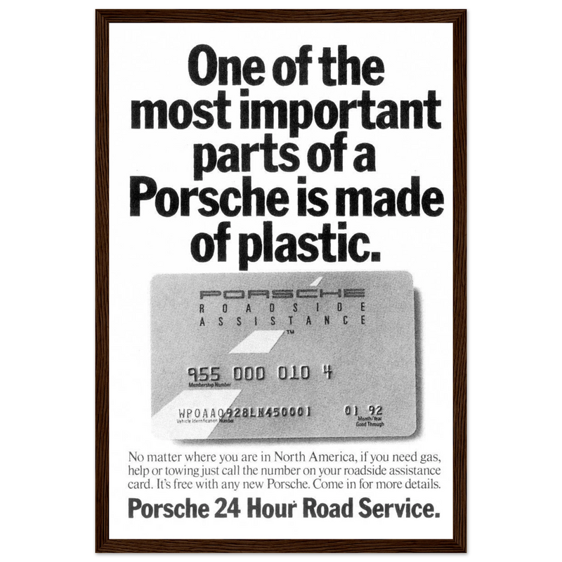 Porsche - 24 Hour Road Service Vintage Poster Ad