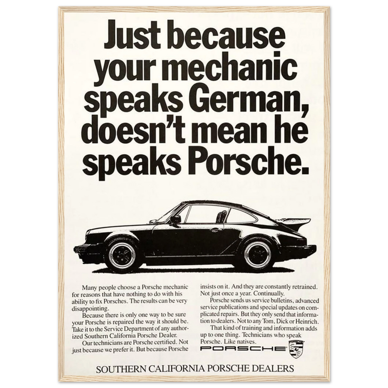 Porsche - German Speaking Vintage Poster