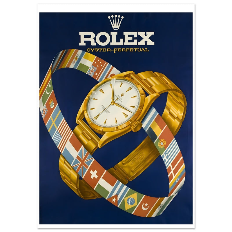 Rolex Advertising Golden Age Oyster Perpetual Vintage Poster