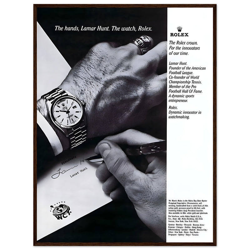 Rolex Lamar Hunt Vintage Poster Ad