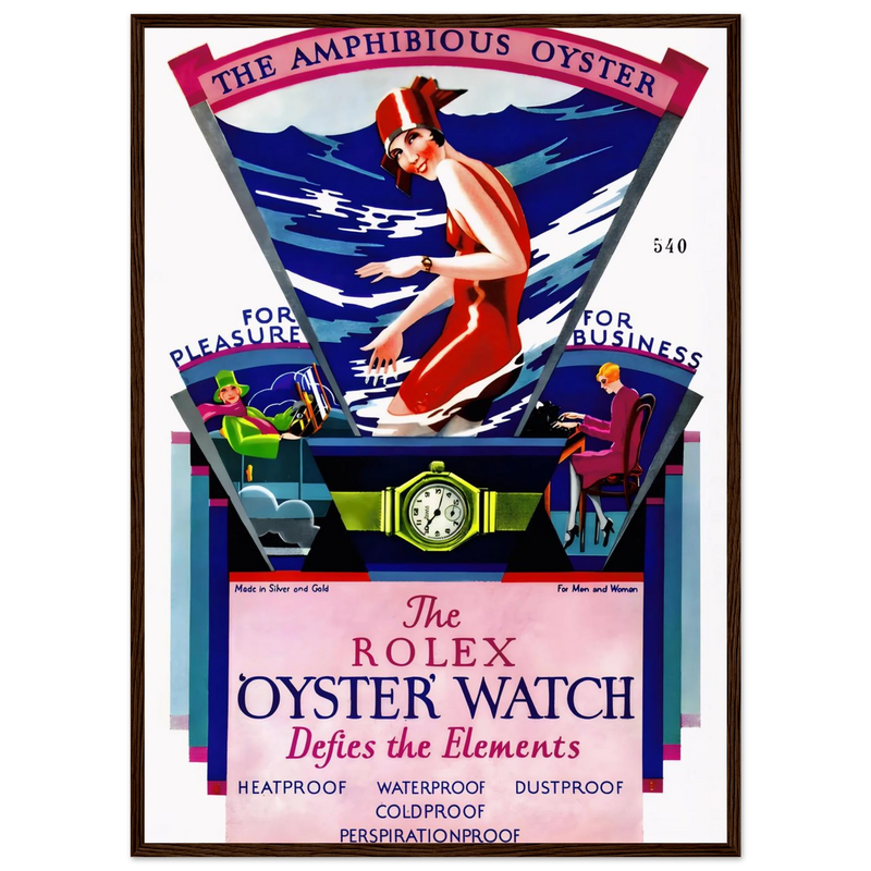Rolex Amphibious Oyster Vintage Poster