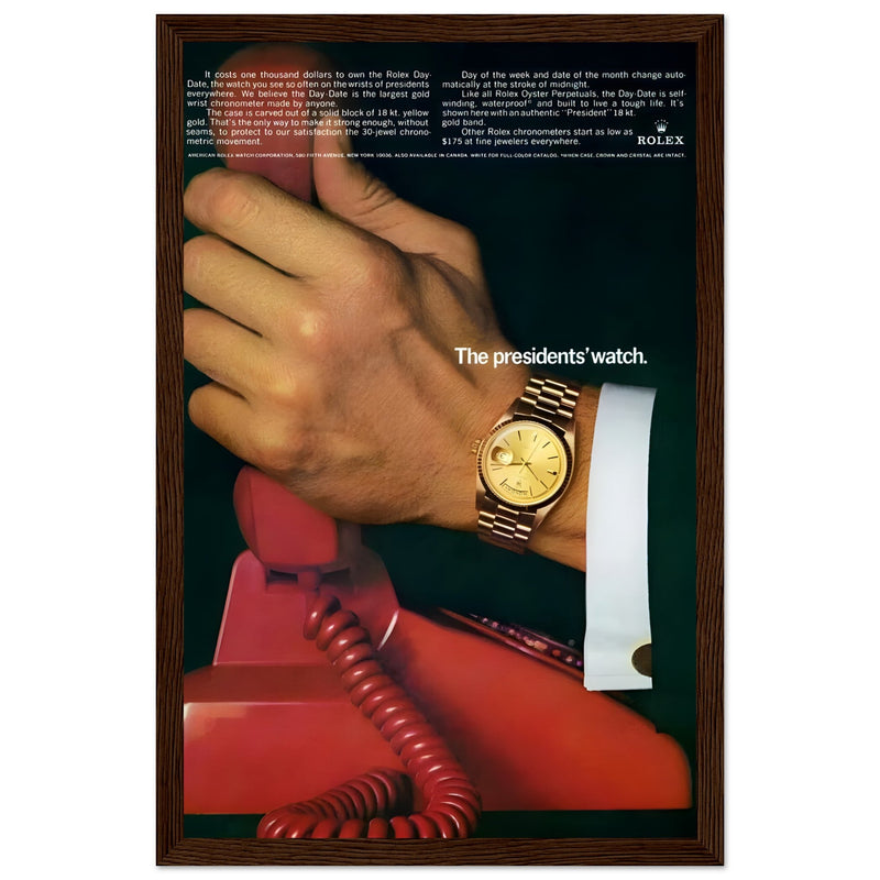 Rolex Day-Date The President's Watch Vintage Poster Ad