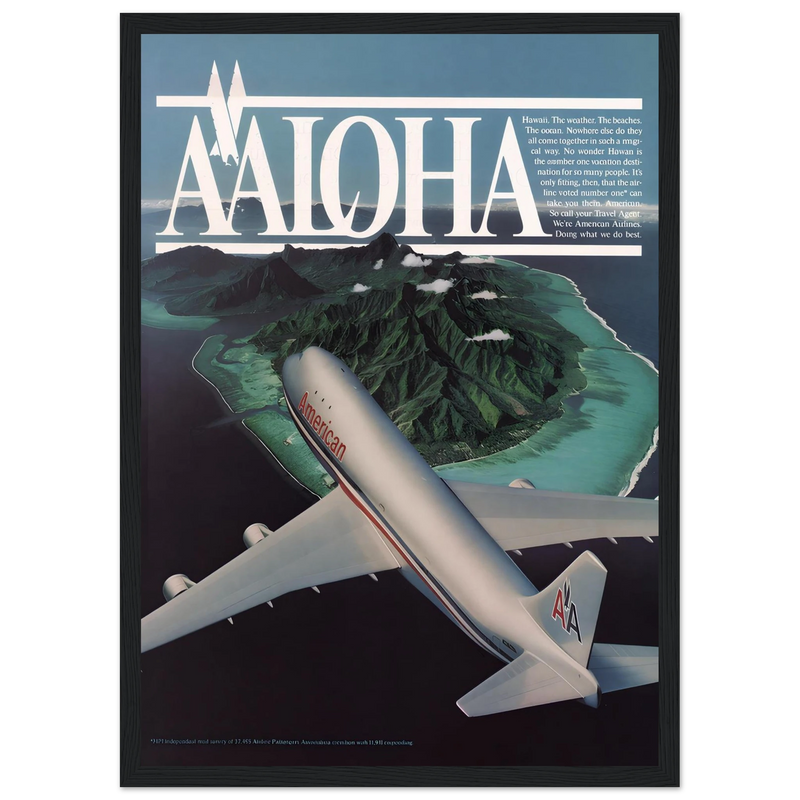 American Airlines AALOHA 1981 Vintage Poster Ad