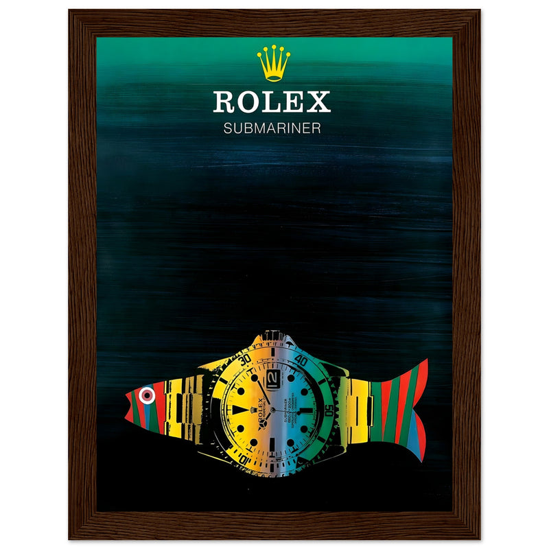 Rolex Submariner Fish Vintage Poster Ad - Premium Matte Paper
