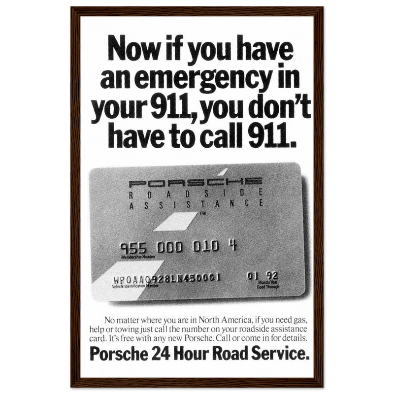 Porche 24 Road Assistance Vintage Poster Ad