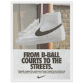 Nike Court to the streets Vintage Poster Ad
