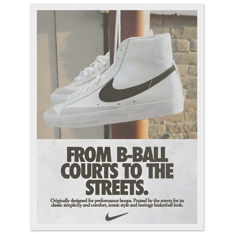 Nike Court to the streets Vintage Poster Ad