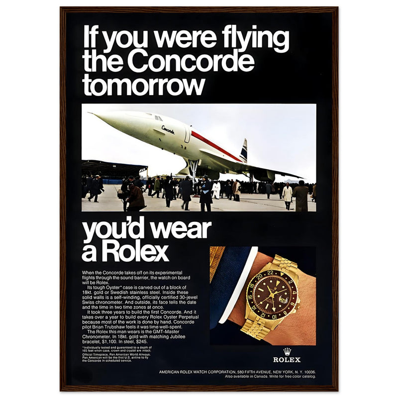 Rolex Oyster Perpetual Concorde Vintage Poster Ad