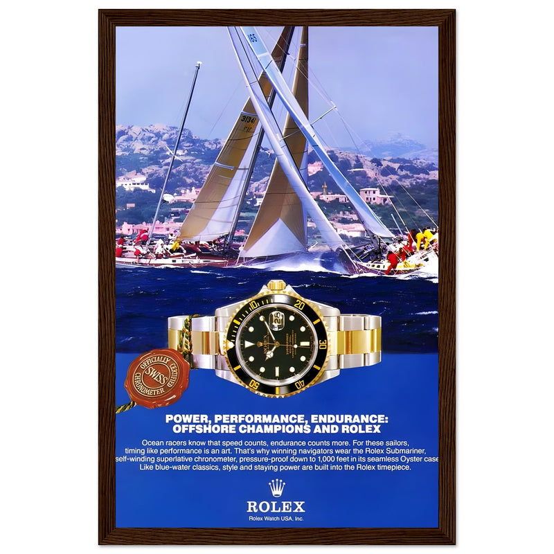 Rolex Submariner Offshore Champions Vintage Poster Ad